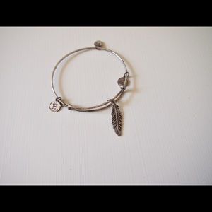 Alex & Ani Bracelet in Silver with Feather Charm